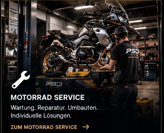 Motorrad in der PSD Werkstatt
